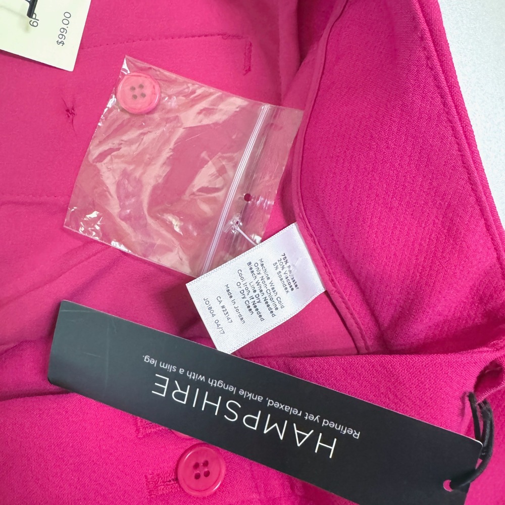Talbots Hampshire Pants Womens 6P Pink Ankle Slim Leg Career Dress Trousers NWT - Picture 3 of 6